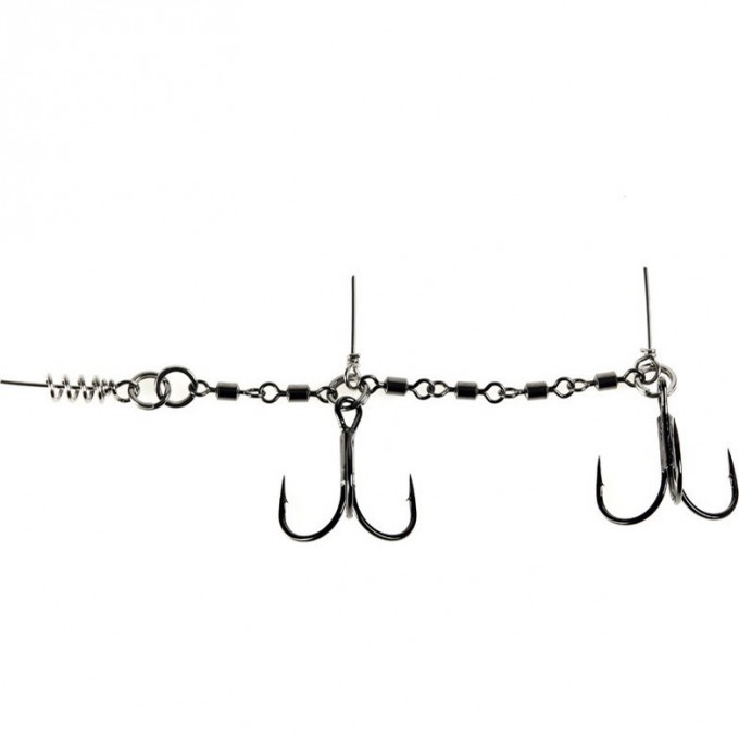 Оснастка стальная LUCKY JOHN STINGER POWER CHAIN 3,5+8,0cm, оснащенная тройниками №03/0+№3/0 1шт. LJP7402-XL