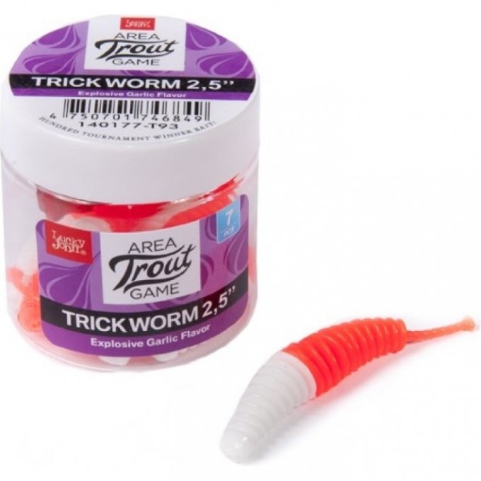 Слаги съедобные искусственные LUCKY JOHN PRO SERIES TRICK WORM 2.5in (64 мм), цвет t93, 7 шт 140177-T93